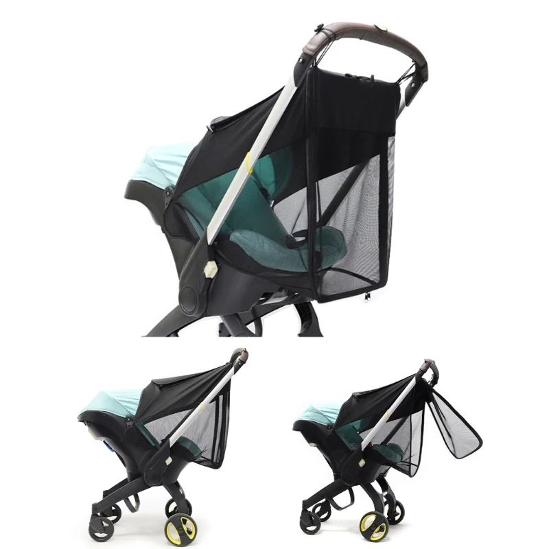 

AntiUV-Protection Stroller Sunshade Bug-Netting Pram Sun Shade Canopy Tear Resistance CarSeat Sun Cover for Stroller