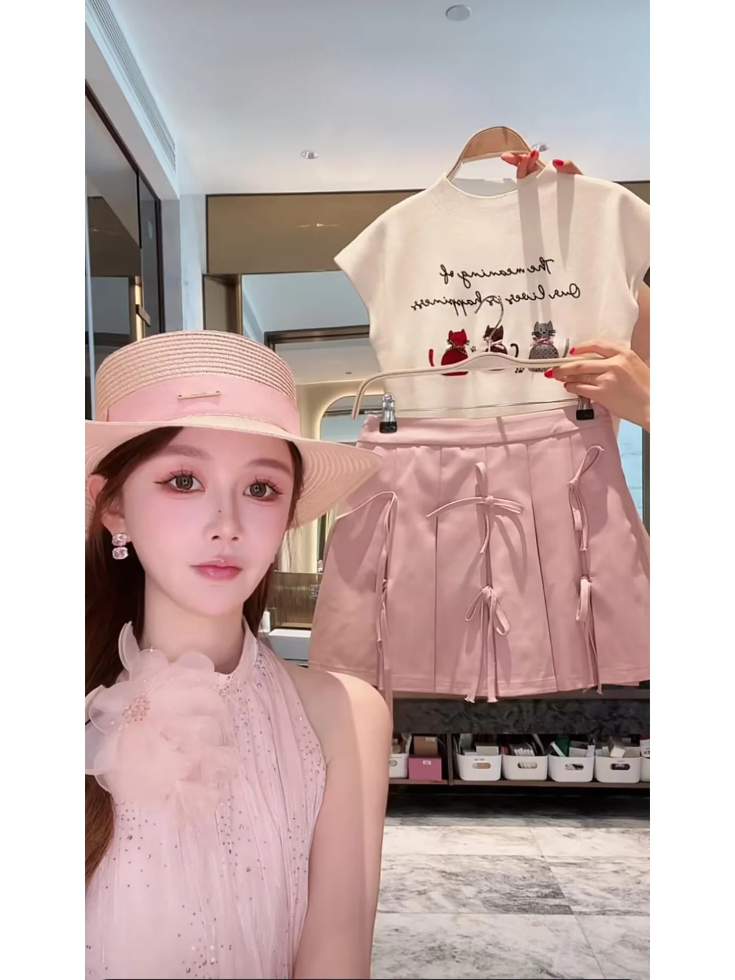 

Юбка AZZHEN с завышенной талией, А-силуэт, короткая, плиссированная, из смесового полиэстера, для молодых девушек