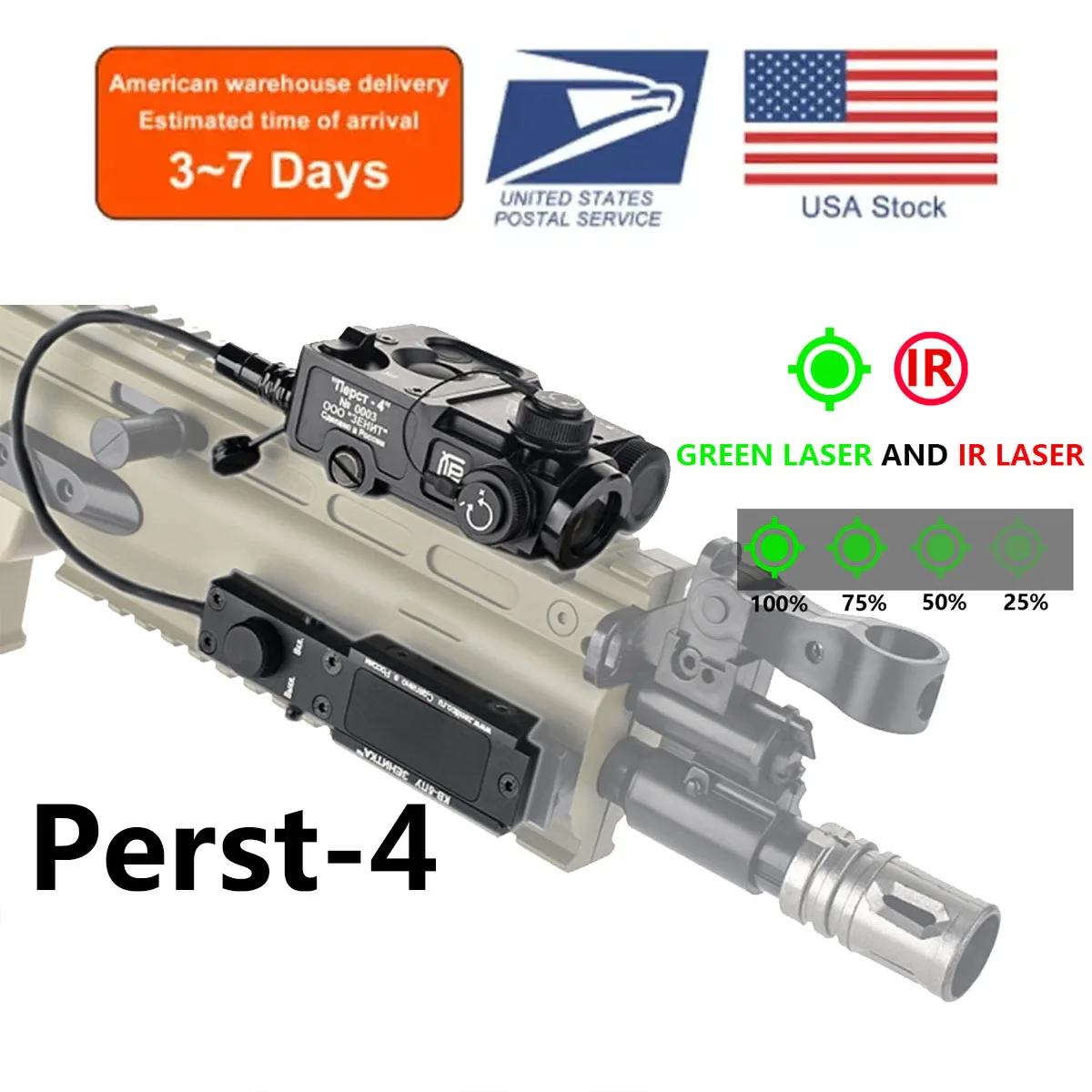 

Zenitco Perst 4 Perst-4 PEQ Green Dot IR Infrared Aiming Laser Collimator Airsoft AR15 AK47 AK74 M16 Hunting Sight