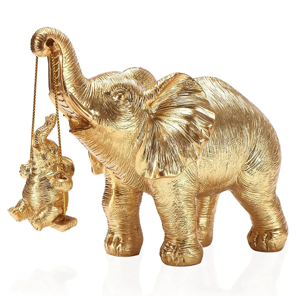 Elephant Statue. Gold Elephant Decor Brings Good , Health, Strength Elephant Gifts, Decorations Applicable Home