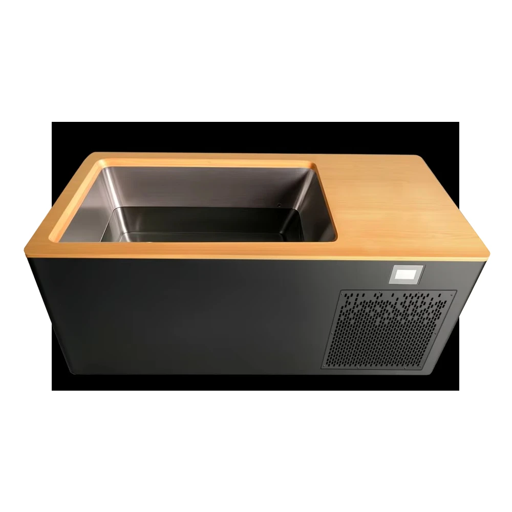 High End All in One Cold Plunge All Weather Use Cedar WIFI APP All Weather Built in Ice Bath Tub With Chiller Ice Plunge