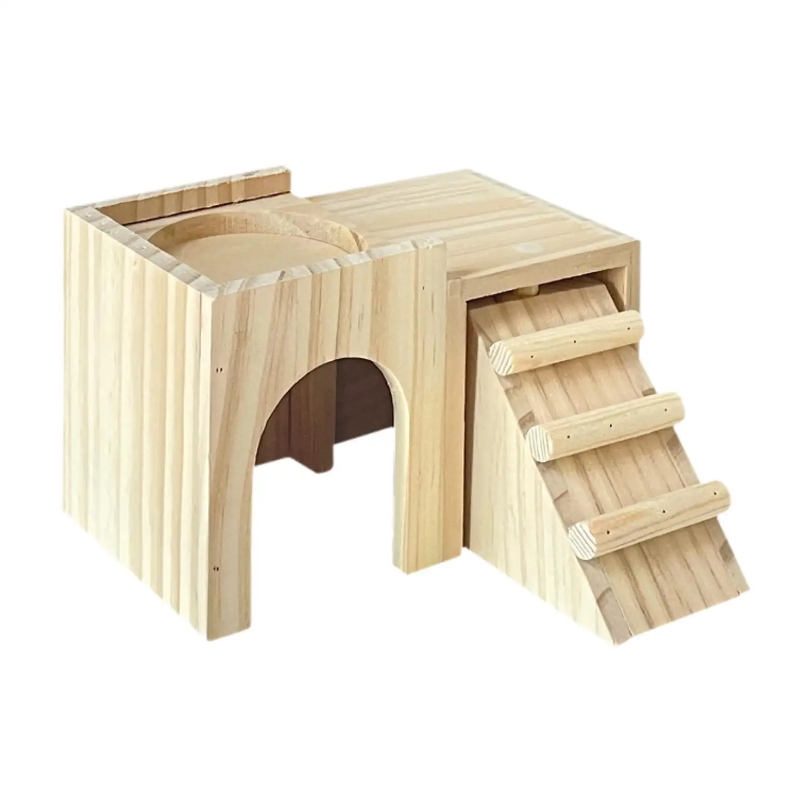 Wooden Hamster House Hideaway Cage Accessories for Small Pet Lemmings Mice