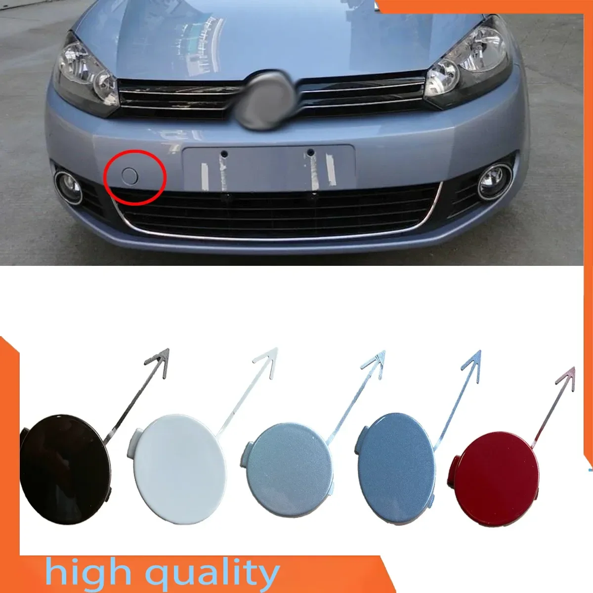 For VW Golf 6 MK6 2009-2013 5K0807241 1x New Black White Silver Grey Front Bumper Tow Eye Hook Cover Cap Trim