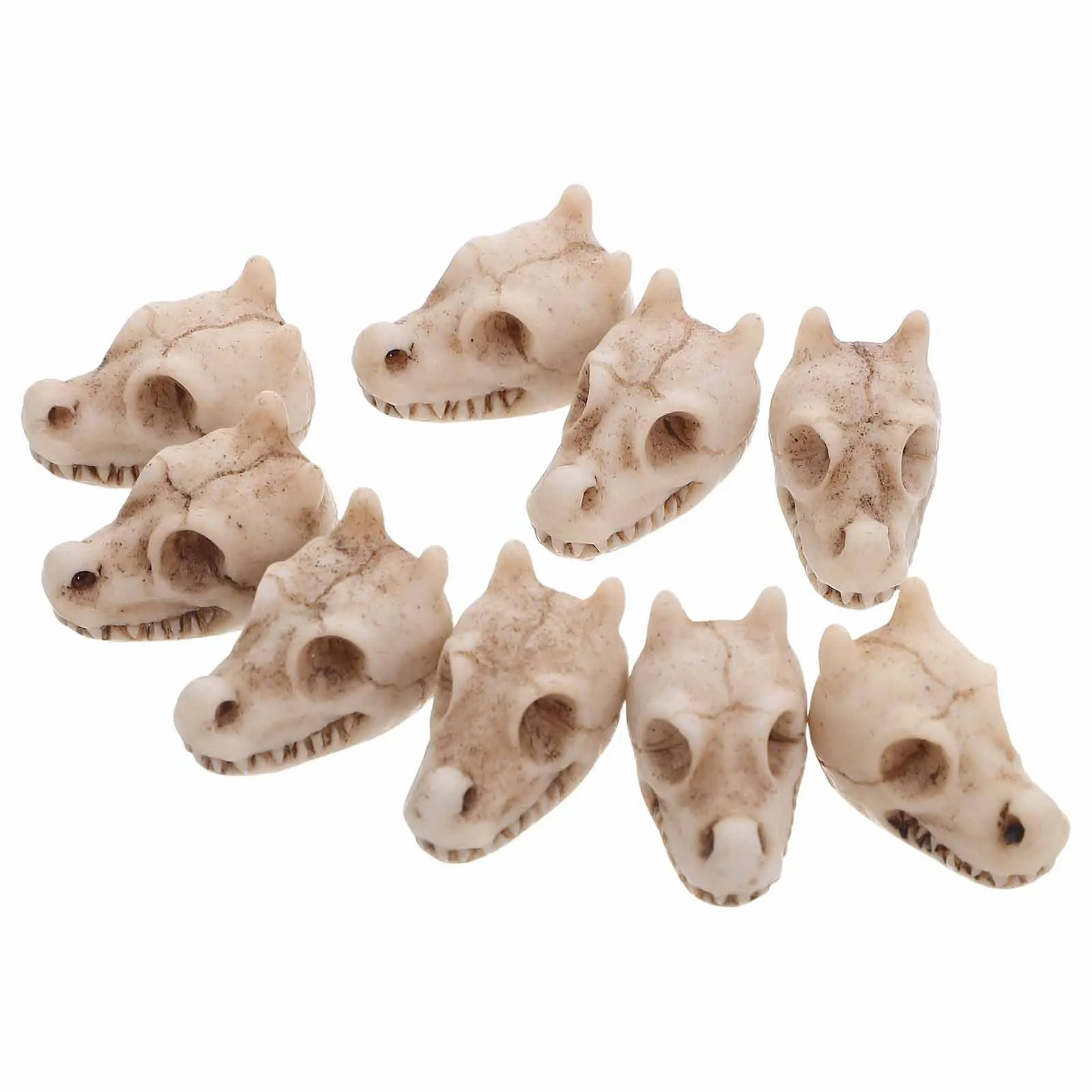 

20pcs Mini Skull Figurines Outdoor Skull Statue Dragon Head Resin Decoration For Garden Yard Fish Tank Landscape Lawn Ornament