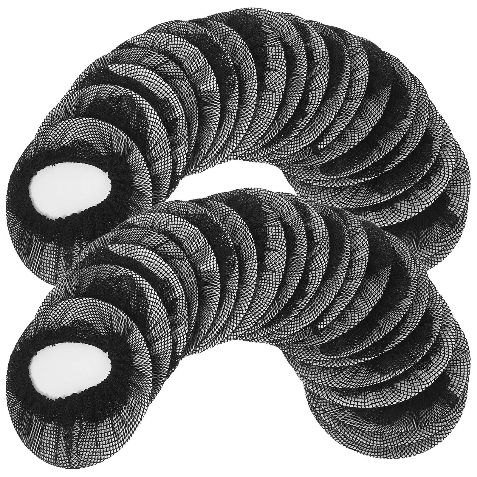 20Pcs Ballet Hair Net Medium Black Mesh Elastic Reusable Bun Cover Hairnets for Ballet Dance Skating Women Girls