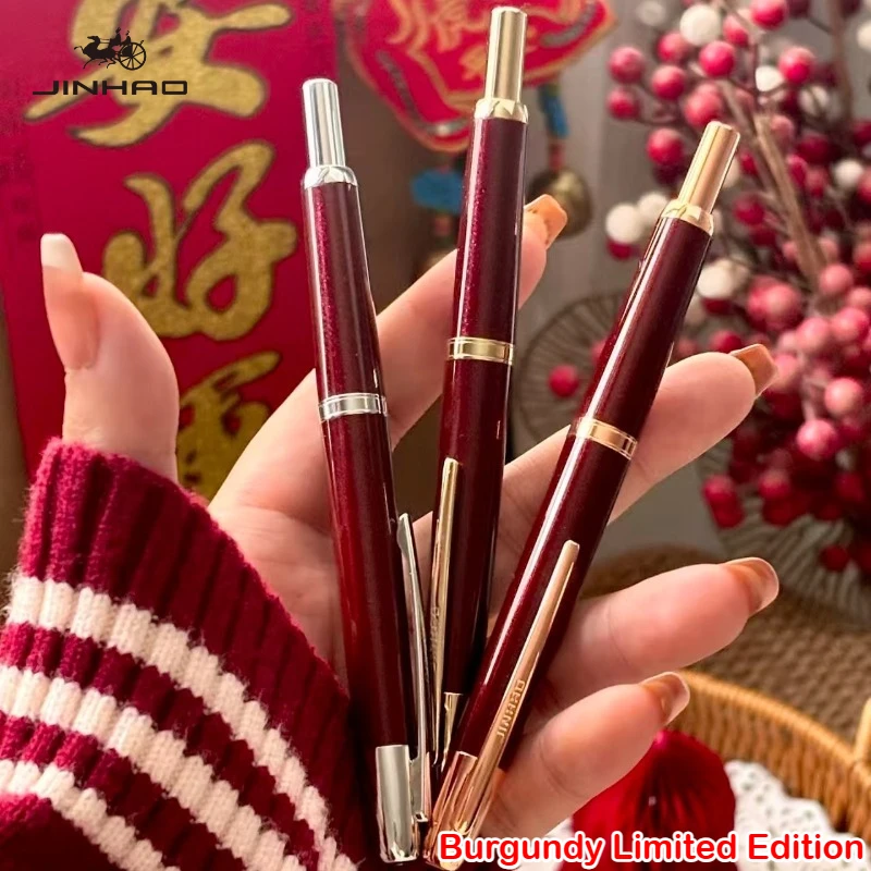 Burgundy Edycja Limitowana!!! Pióro wieczne JINHAO 20 z mechanizmem wciskowym, konwerter do tuszu, artykuły papiernicze, przybory szkolne PK 10 A1 — zdjęcie produktu 2