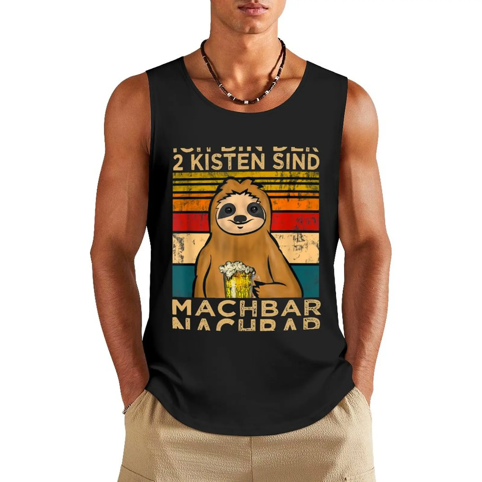 2 Kisten sind machbar Nachbar Nachbarschaft Faultier Tank Top Vest for boy sexy clothes men