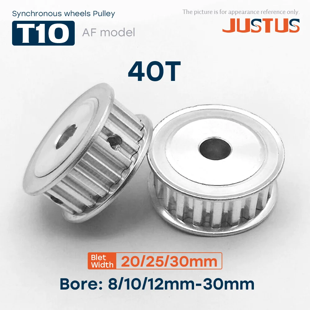

Синхронные колеса T10 в форме AF, 40 зубьев, отверстие 8/10/12-30 мм, шаг зубьев 10 мм для ремня ГРМ T10 шириной 20/25/30 мм