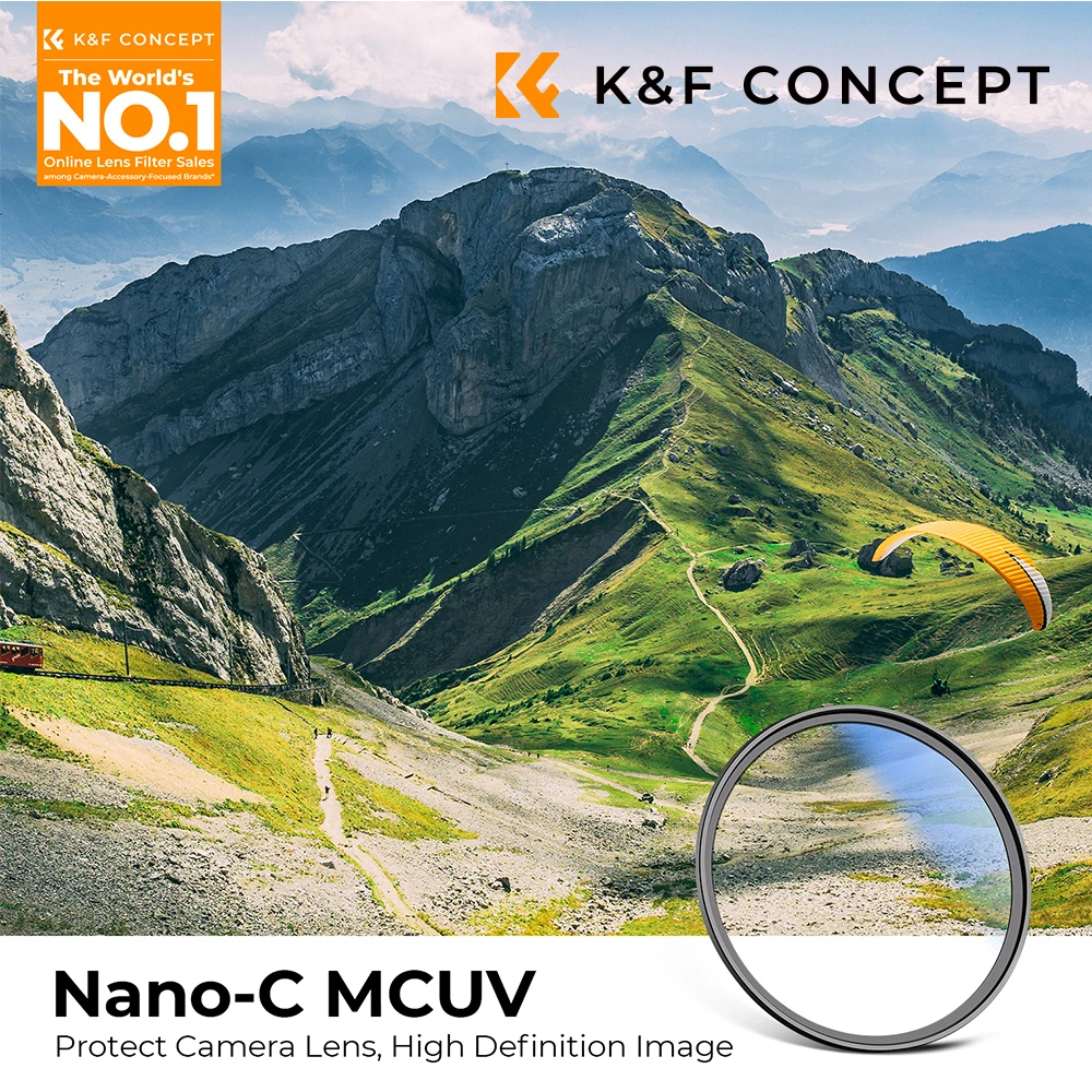 УФ-фильтр K&F CONCEPT 37/39/40,5/43/46/49/52/55/58/67/67/72/77/82 мм, ультратонкий УФ-защитный фильтр HD для объектива камеры