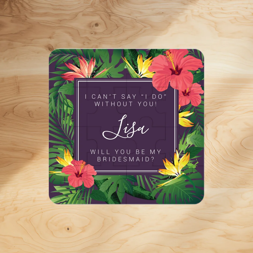 16*16 سنتيمتر بانوراما شخصية ، ألغاز زهرة مخصصة ، اقتراح وصيفة الشرف الشاطئ ، نباتات استوائية ، 3*5 = 15 قطعة فكرة هدية الزفاف #6