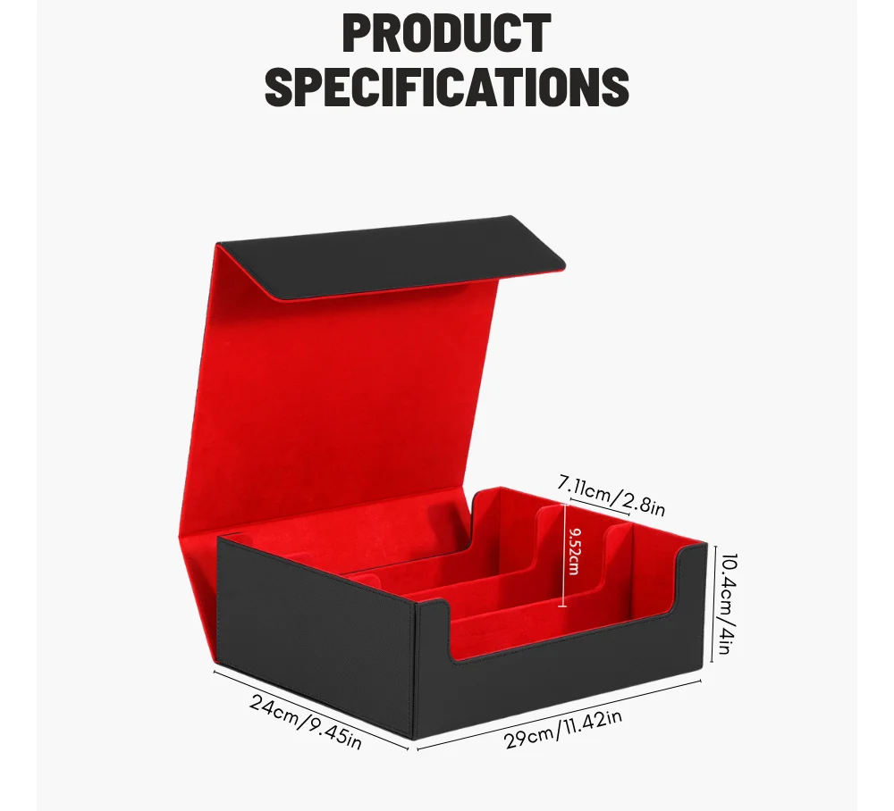 Sammelkarten-Aufbewahrungsbox, für 1800+ Karten mit Hüllen, Magnetverschluss PU-Leder Deckbox für MTG Pokemon YuGiOh Sportkarten Organisation – Detail 7