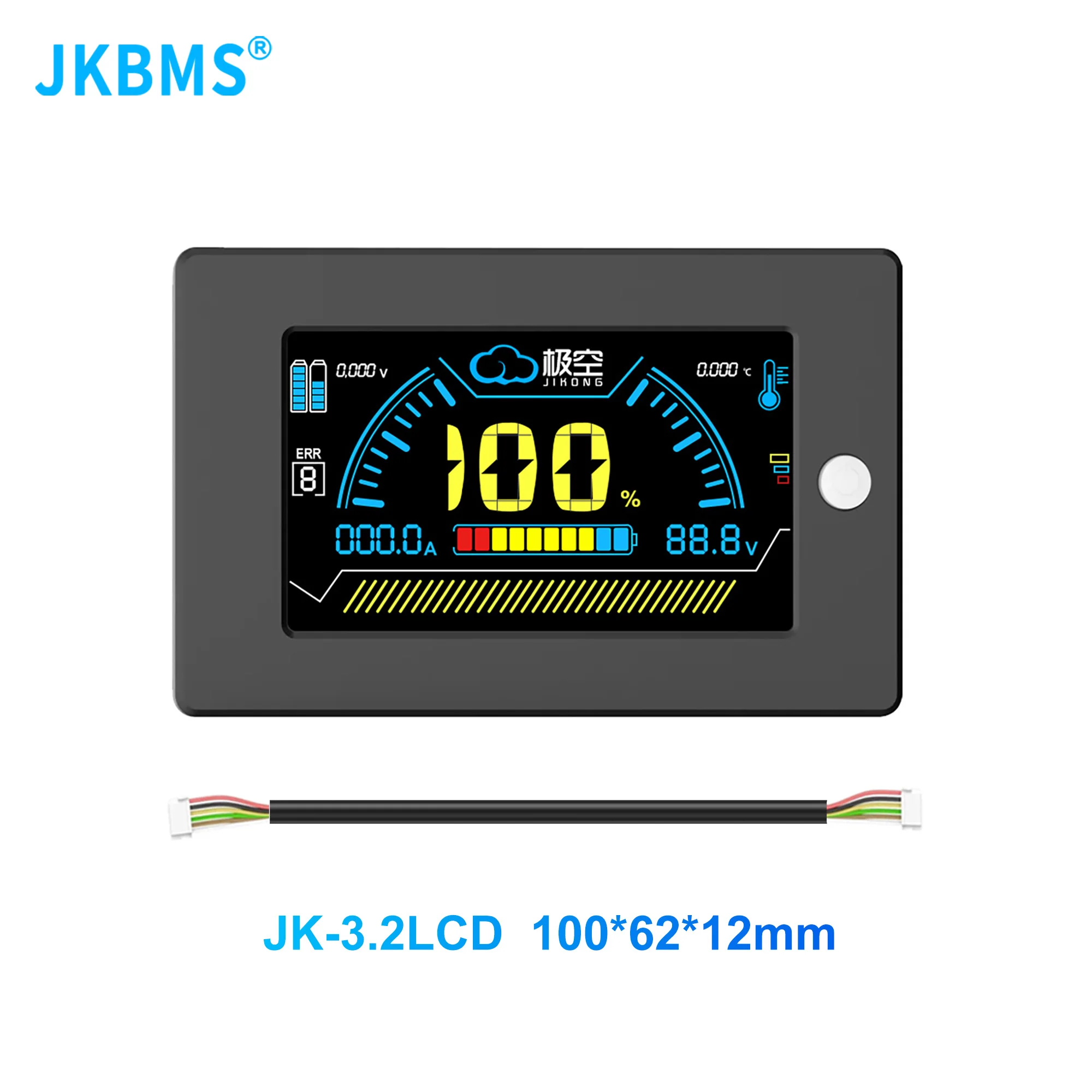 JKBMS inteligentny wyświetlacz LCD BMS 3,2-calowa bateria litowa inteligentne akcesoria Bms inteligentny wskaźnik poziomu baterii Monitor JK BMS