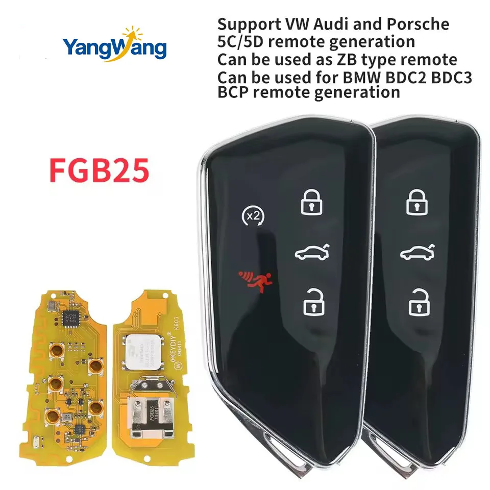 

YangWang KEYDIY 5C 5D FGB25 Smart Car Key For VW 5HG959753 GOLF8 ID3 ID4 ID6 5C 5D System Universal Remote Key No UWB function