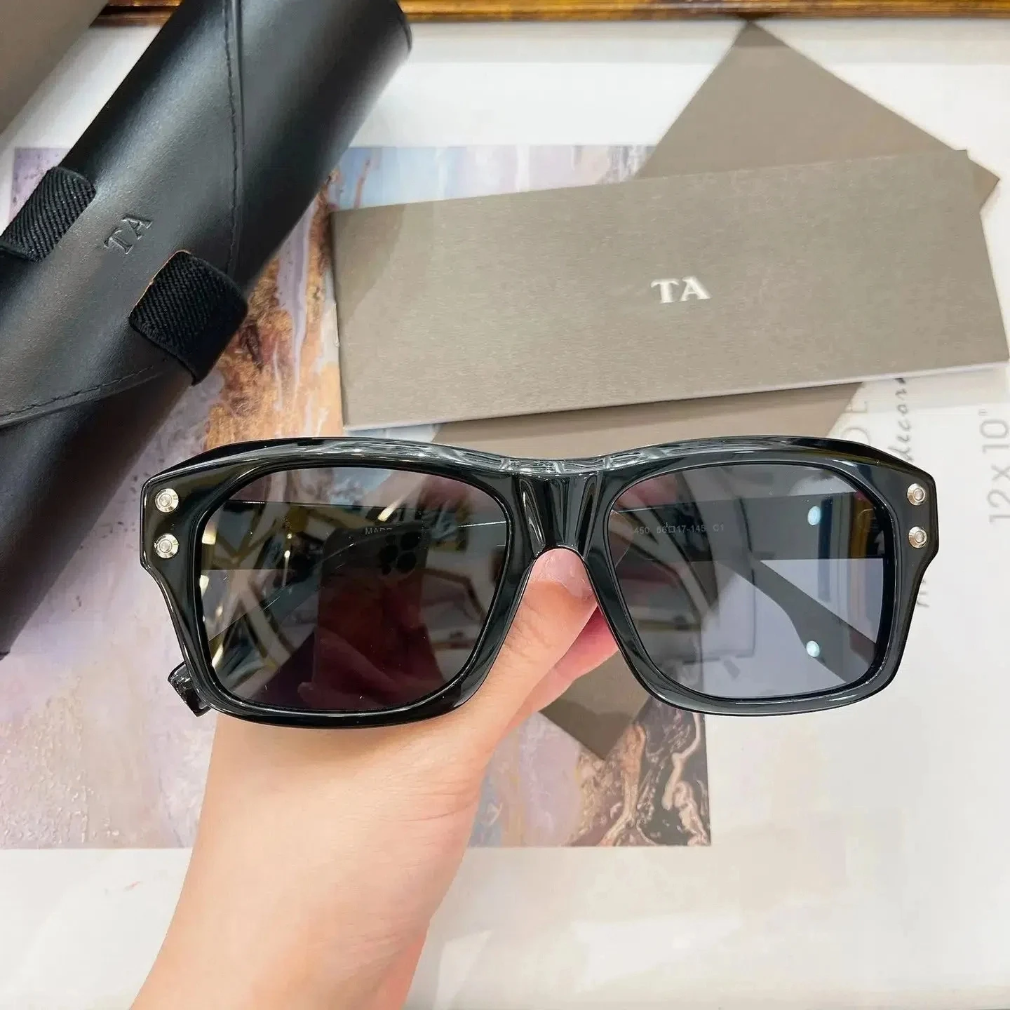 

Оригинальные мужские солнцезащитные очки для LIANGCHENDIT DT DTS450, роскошные деловые поляризационные мужские солнцезащитные очки, популярная классическая ацетатная оправа, женские очки для пар