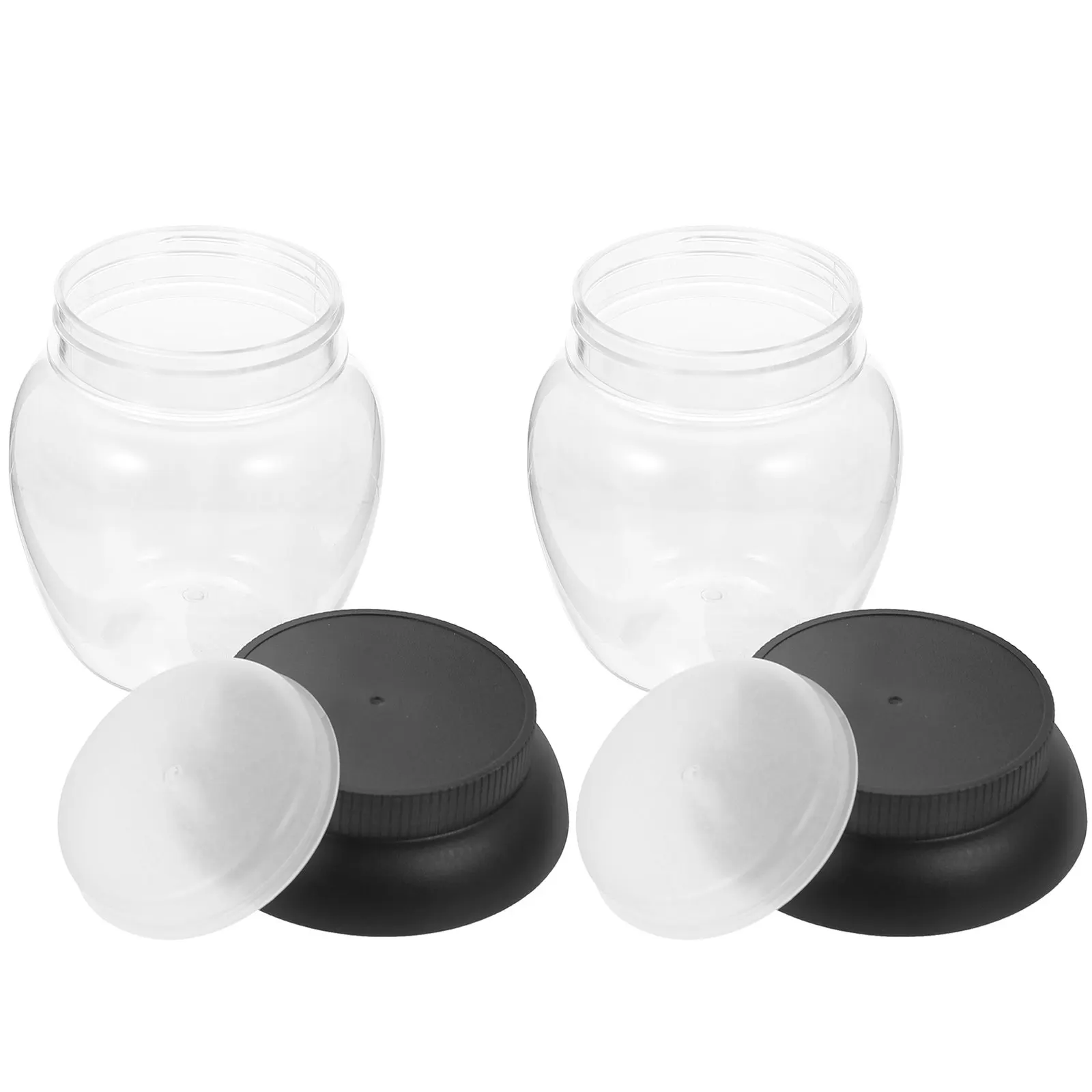 2Pcs Compact Food Grade Plastic Pickle Jar Small Space Saving Fermenting Container for Kimchi Onions Cabbage Beetroot Pickling