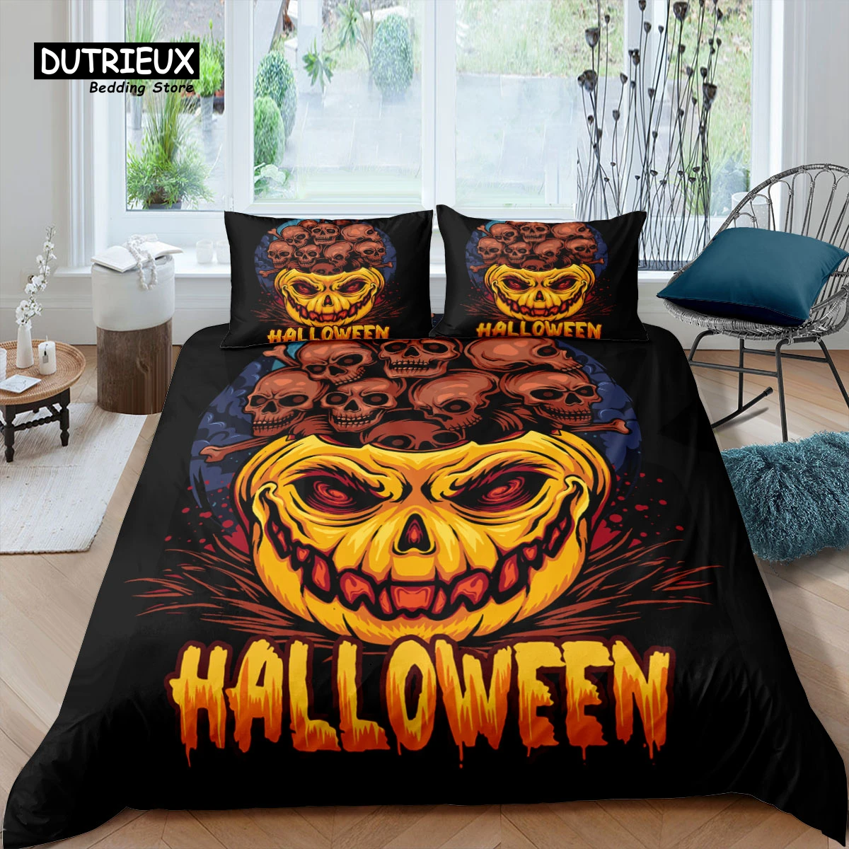 

Home Living Luxury 3d Halloween Skeleton Bedding Set Duvet Cover Set Pillowcase Kids Bedding Set Queen and King EU/US/AU/UK Size
