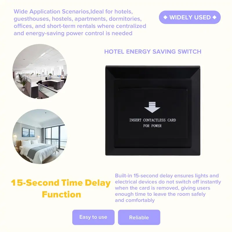 For Home  Hotel Room Card Energy Saver Switch Hotel Energy Saving Switch 220V Voltage 40A Insert For Hotel Room Electronic