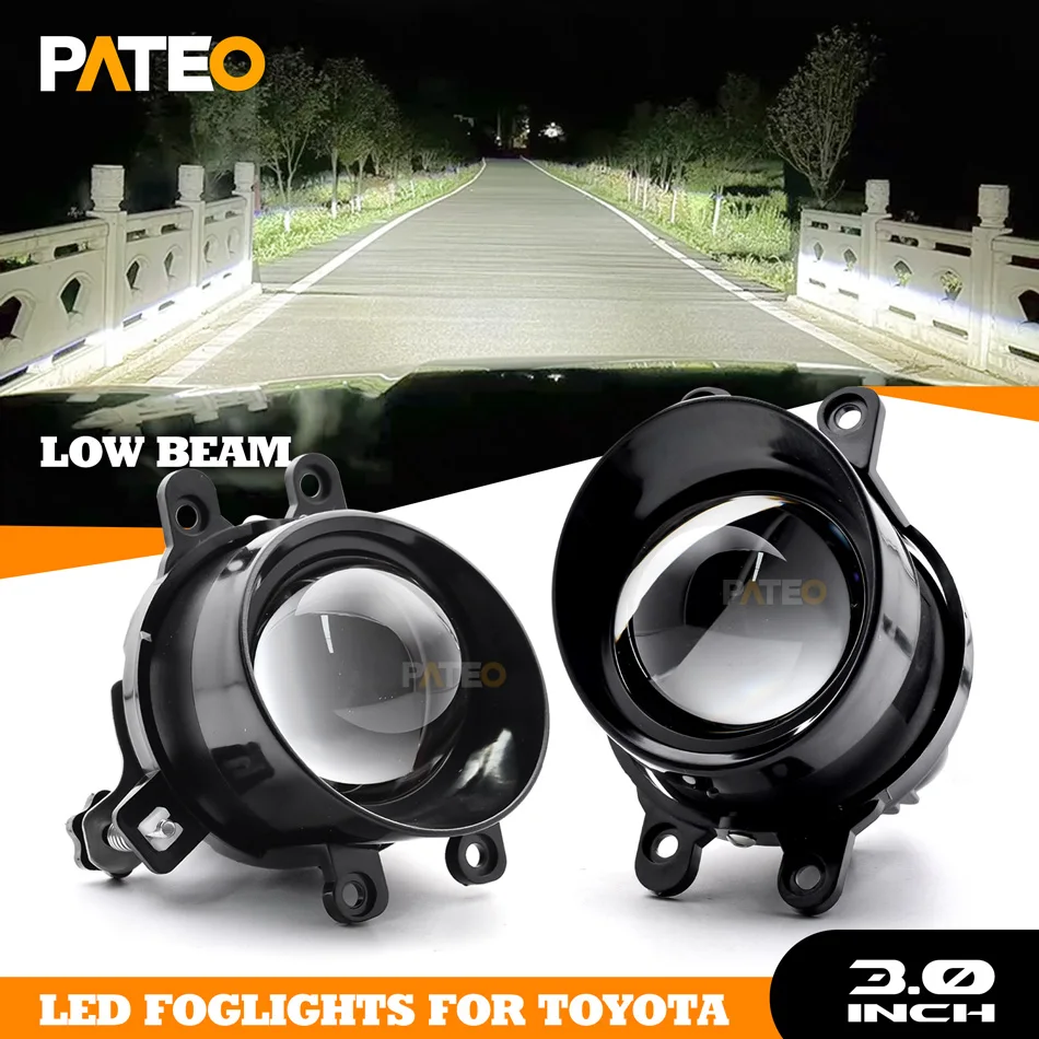 Low Beam LED Fog Lenses Single Beam 3 Inch Fog Lights For Toyota Camry Corolla Yaris RAV4 Avensis Aygo Prius Car Accessories