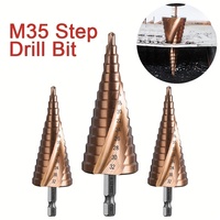 4-12/4-20/4-32mm M35 Cobalt Step Drill Bit Tapered HSS-CO HSS Drill Bit Spiral Groove Triangle Shank For Stainless Steel