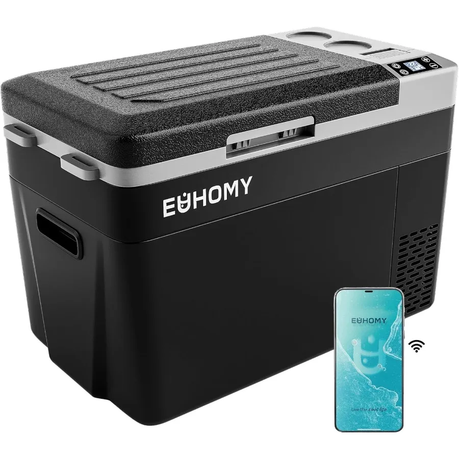 

12 Volt Refrigerator 32QT 30L Electric Cooler with APP Control for Camping Travel Truck Outdoor Use Portable Freezer Operates o