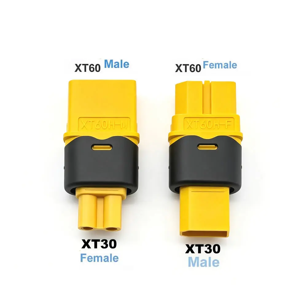 XT30 to XT60 Converter Connector Male / Female XT60 to XT30 Adapter Connector for RC FPV Drone Car Lipo NiMH Battery Charger ESC