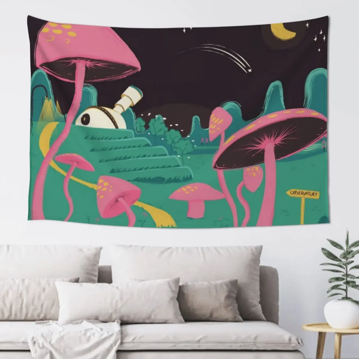 

Mushroom Observatory Tapestry Decorations For Your Bedroom Wall Coverings Room Decore Aesthetic Bedroom Decoration Tapestry