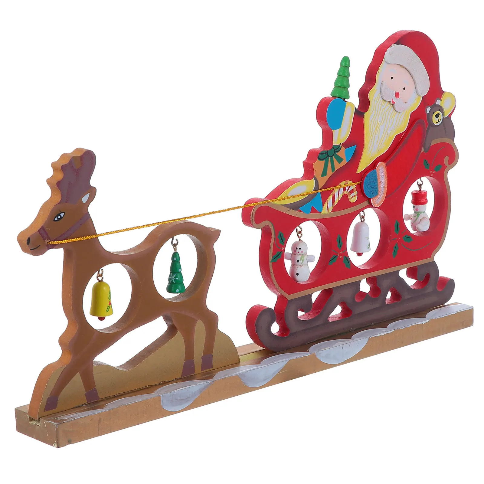 

1Pcs Christmas Wooden Santa Claus Ornament Eco Friendly Lightweight Exquisite Details Desk Table Bookcase Shelf Home