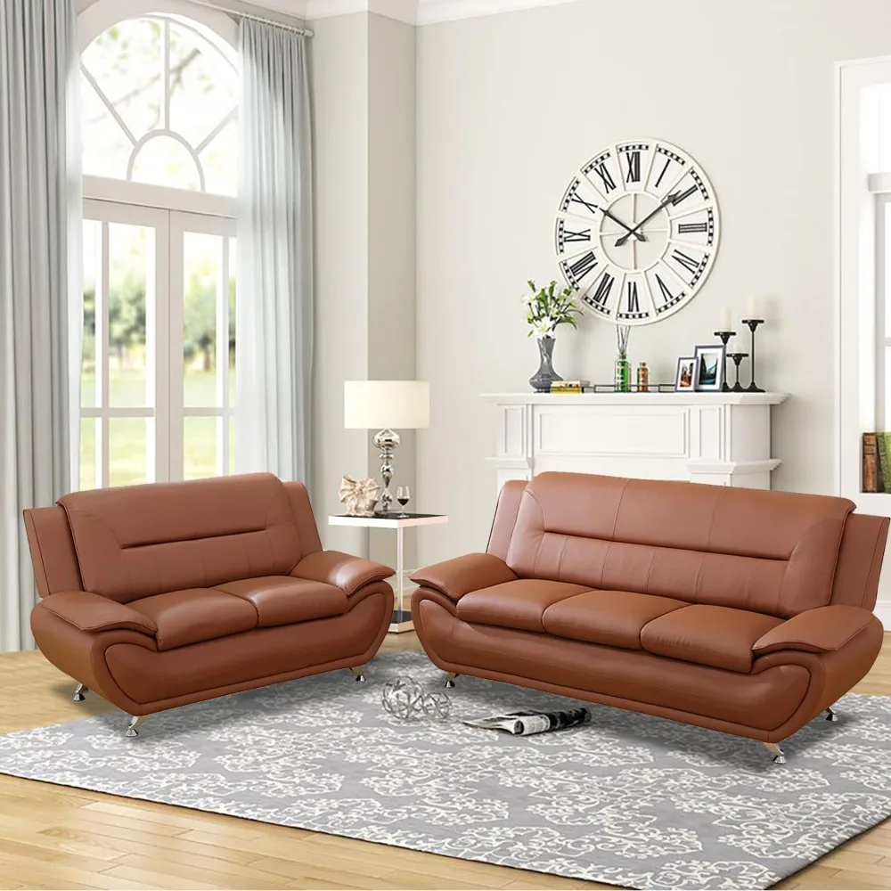 Leather Sofa Set,Sofa and Loveseat Sets for Living Room Furniture Sets, Loveseat and Couch 2-Piece for Living Room/Office