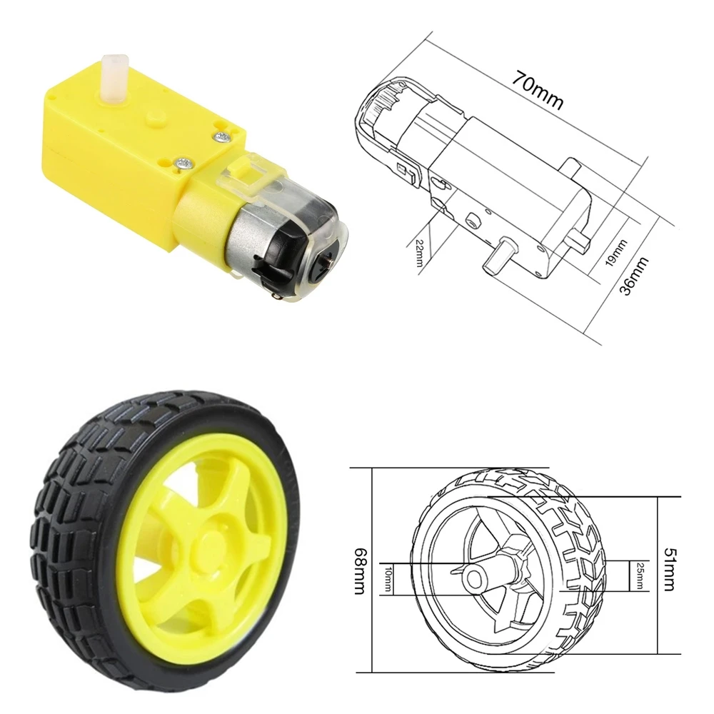 TT Motor Smart Car Robot Gear Motor for arduino Diy Kit Wheels Smart Car Chassis Motor Robot Remote Control Car DC Gear Motor