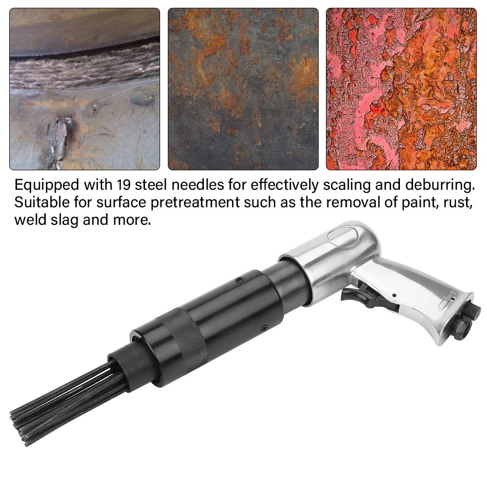

Slag Removing Tool Air Pneumatic 19 Needle Scaler Pistol Grip Rust Paint Slag Corrosion Removing Deburring Tool