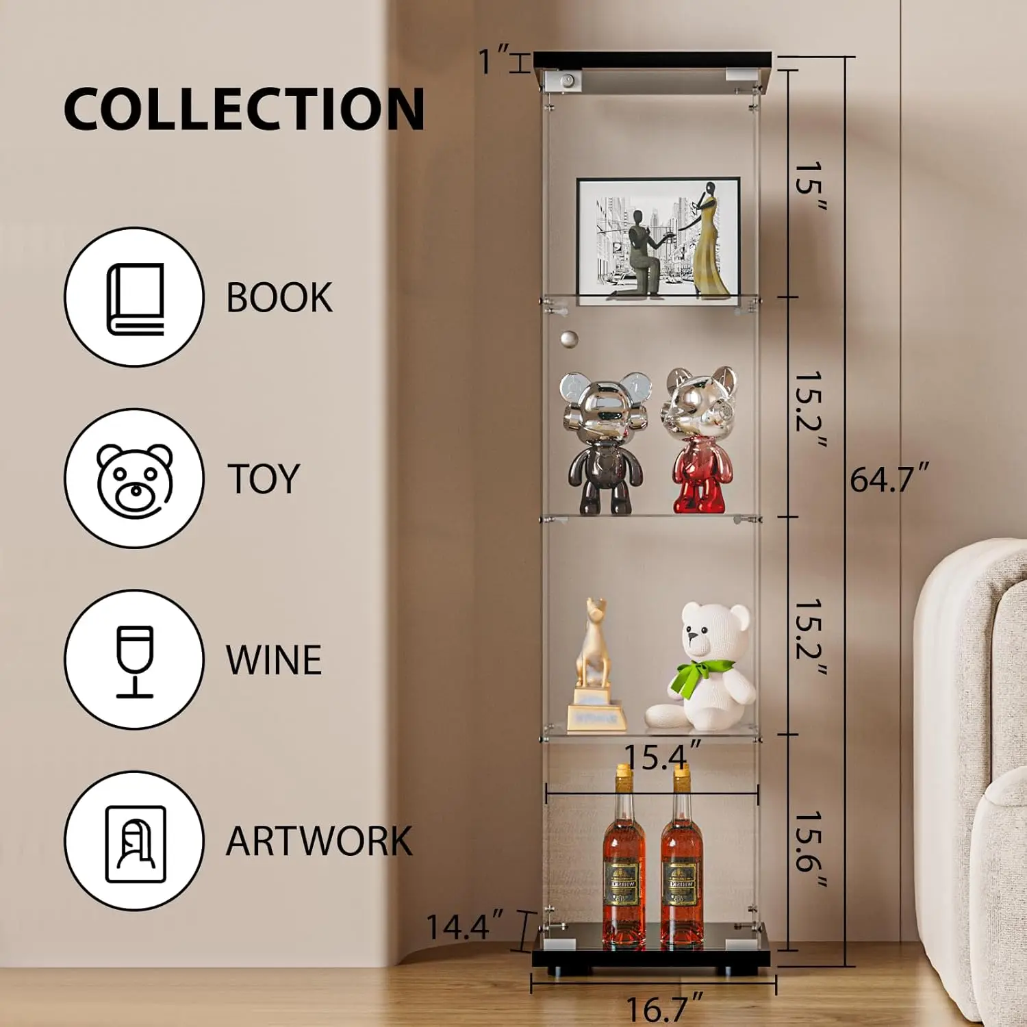 Thumbnail 4 - #14 Low Price Glass Display Cabinets Deals