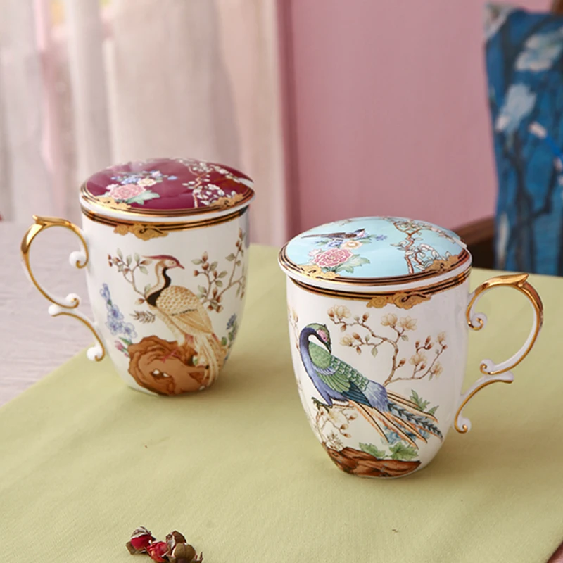 

High-value office bone china mug pair of cups, wedding gift, wedding ceramic cup, souvenir, couple drinking cup