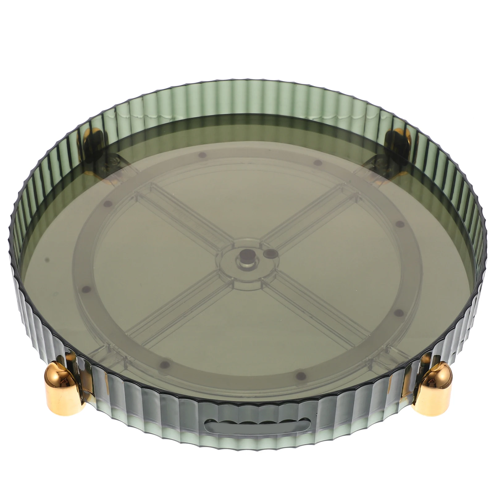 

Rotating Turntable Organizer Transparent Tray Round Rotatable Seasoning Holder Non-Slip Bottom Pad Kitchen Bathroom