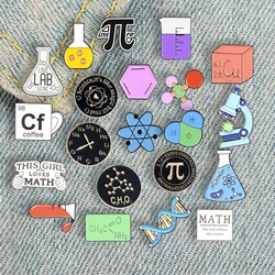 Molecular Formula Of Atomic Weight Mechanics Enamel Pins Dna Atomic Symbol Brooches Badge Backpack Caps Gift For Scientist