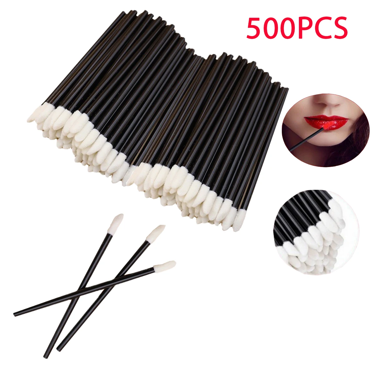 

500/1000PCS Wholesaler Disposable Lip Brush Eyelash Makeups Microbrush Lash Extension Mascara Eye Shadow Brush Makeup Tools