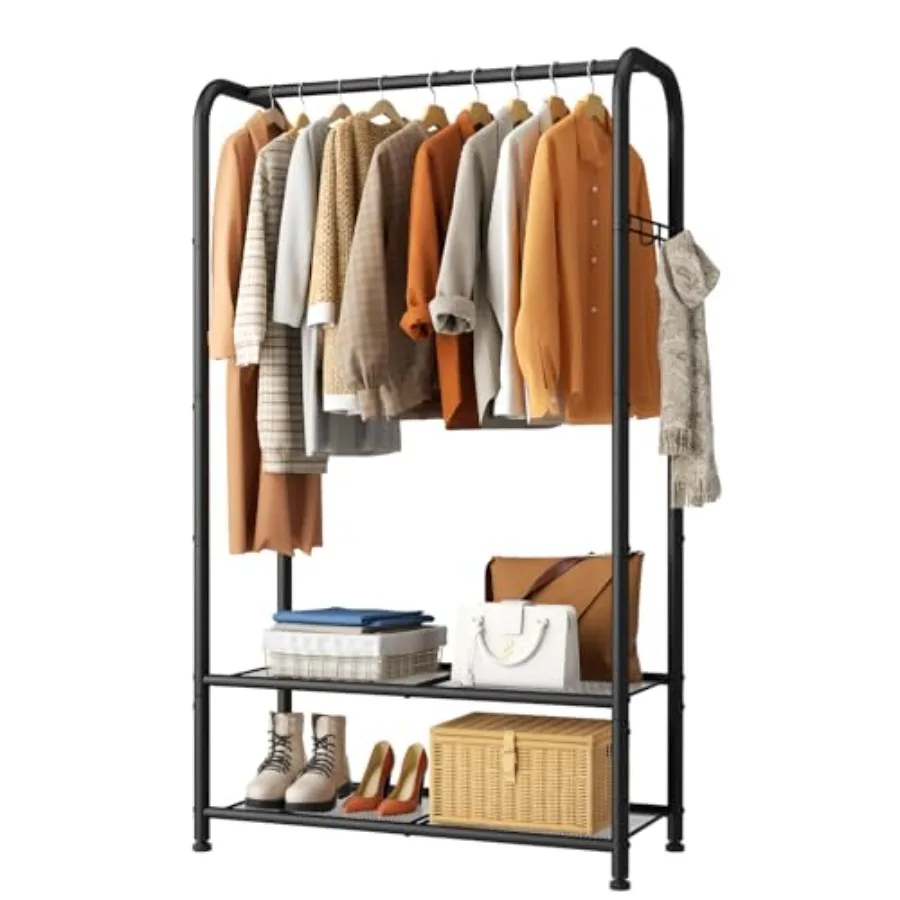 

Clothing Racks For Hanging Clothes Rack Portable Closet Garment Coat Rack With Shelves Heavy Duty Hanger Stand Wardrobe Free St