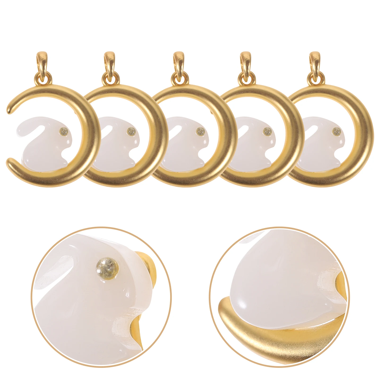 

5PCS Jade Charms Jewelry Accessories Pendant Bracelet Necklace Craft Supplies Crystal Pendants Keychain Making