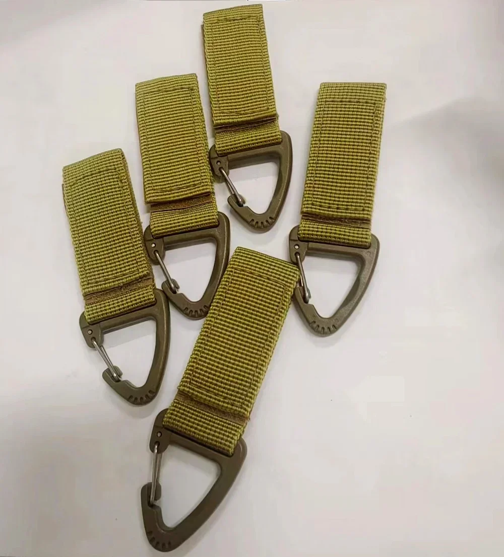 Outdoor Camping Climbing Hunting MultiTool Molle Nylon Webbing Clip EDC Tool Belt Ribbon Keychain Clasp Hook Carabiner Buckle