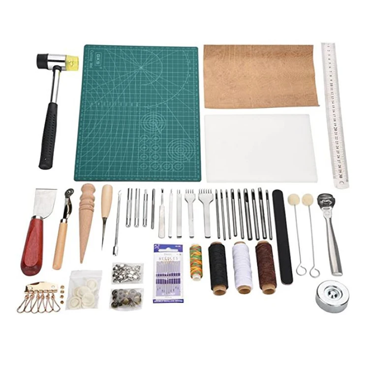 

Hot Sale DIY Handmade Leather Craft Sewing Punch Cutting Working Leather Tool Set 60pcs