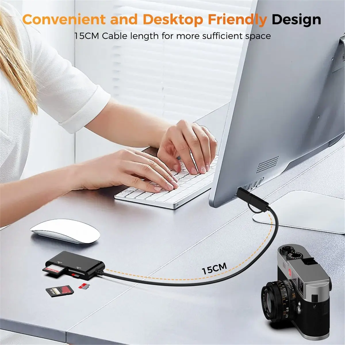 4-in-1 USB-C SD/TF Card Reader OTG Adapter for Phone, Camera, Laptop - High-Speed Data Transfer