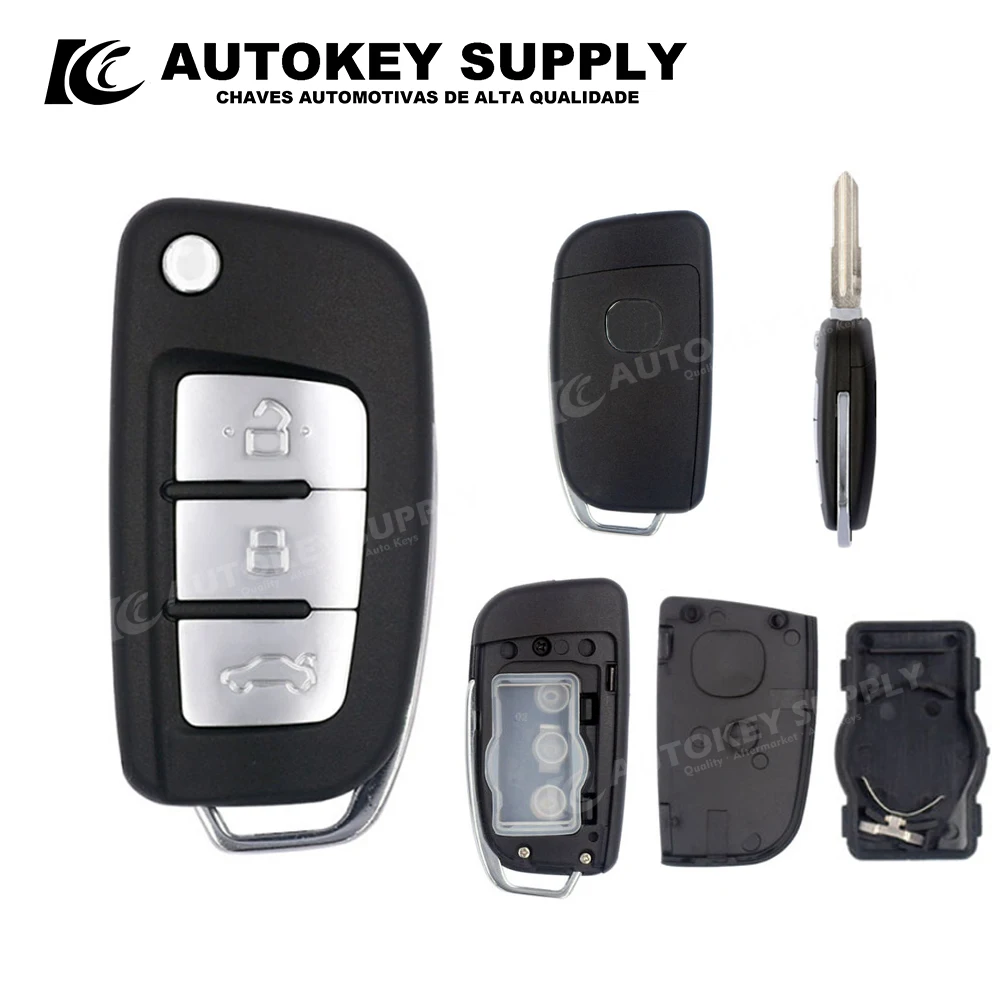 

ForChangan Modified Blade Type Folding Key Shell 3 Button Right Slot（With Logo） AutokeySupply AKCNF107