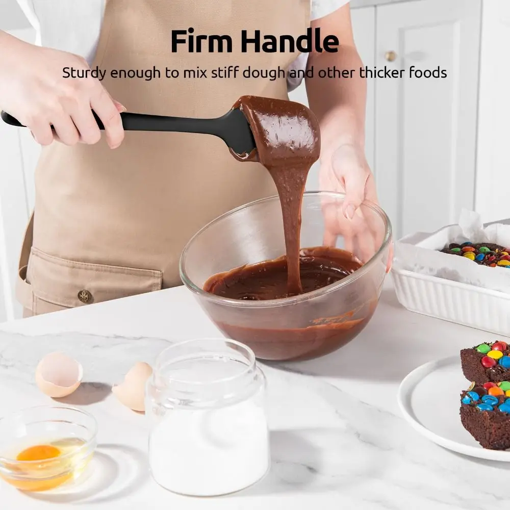 

4PCS Heat Resistant Cream Spatula Scrapers Non-slip Food Grade Kitchen Baking Tool Flexible Sturdy Silicone Spatula Home Baking