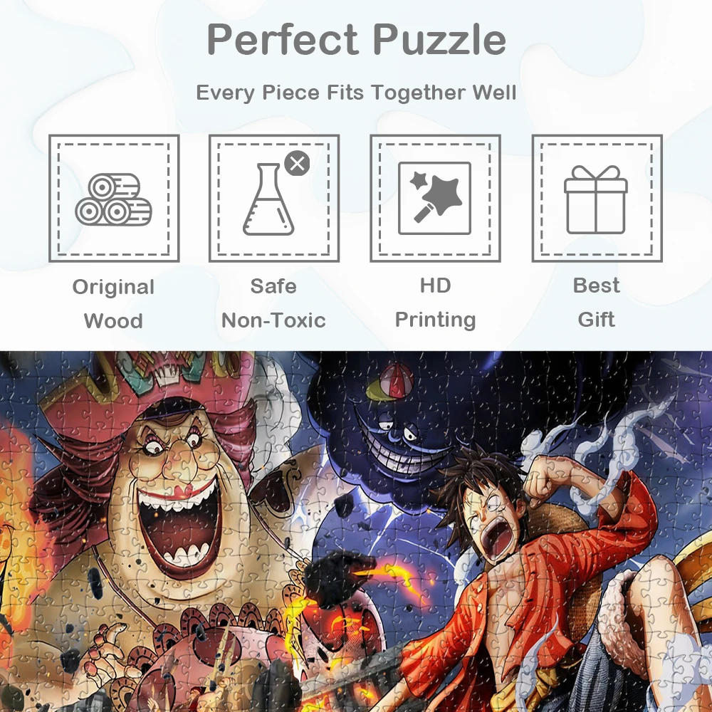 Uma peça aventura quebra-cabeças clássico anime japonês jogos quebra-cabeças 108/200/300/500/1000/1500 peças dos desenhos animados quebra-cabeças de madeira