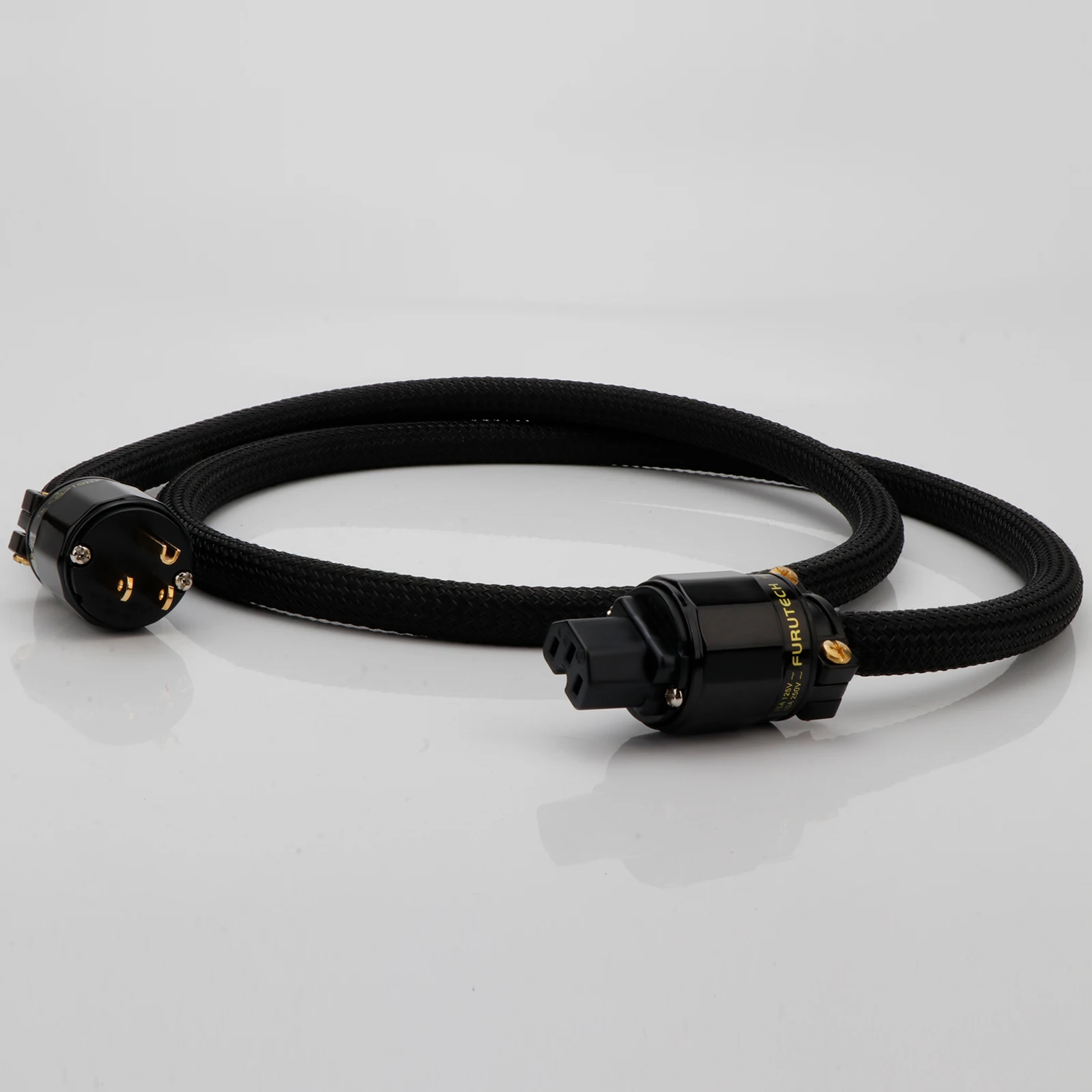 Speaker Amplifier daya kelas atas Audio HiFi Furutech OCC kabel daya tembaga kristal tunggal dengan colokan daya AS/EU berlapis emas