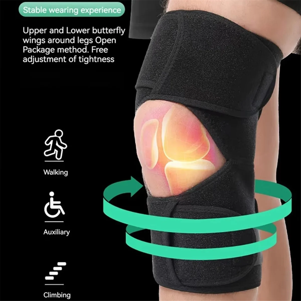 AT42 Knee Support Medical Power Lift Knee Weakly Brace Joint Support Spring Stabilizer Gym Sports Heath Care Leg Stretcher