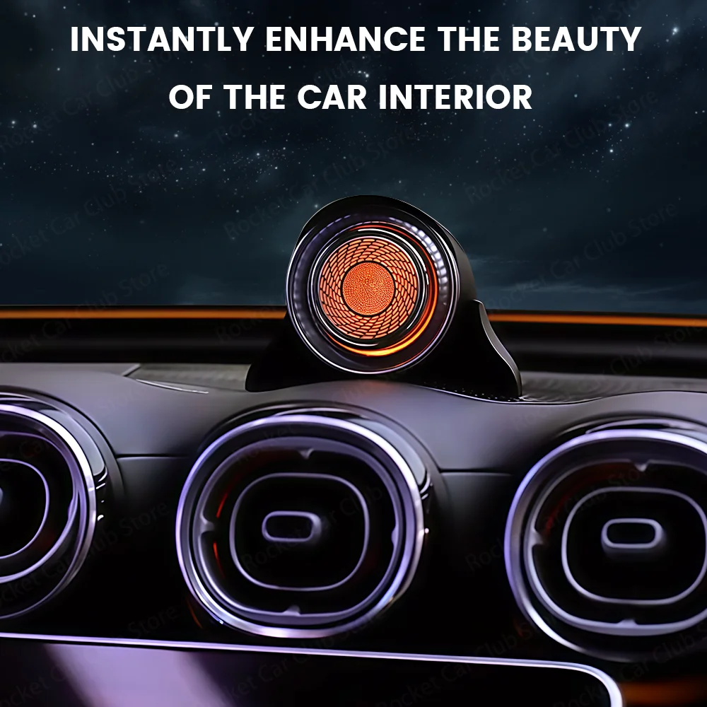 For Mercedes Benz C W206 W205 GLC X254 Car Audio 4D Tweeter LED 64 Color Ambient Light Instrument Panel Rotating Center Speaker