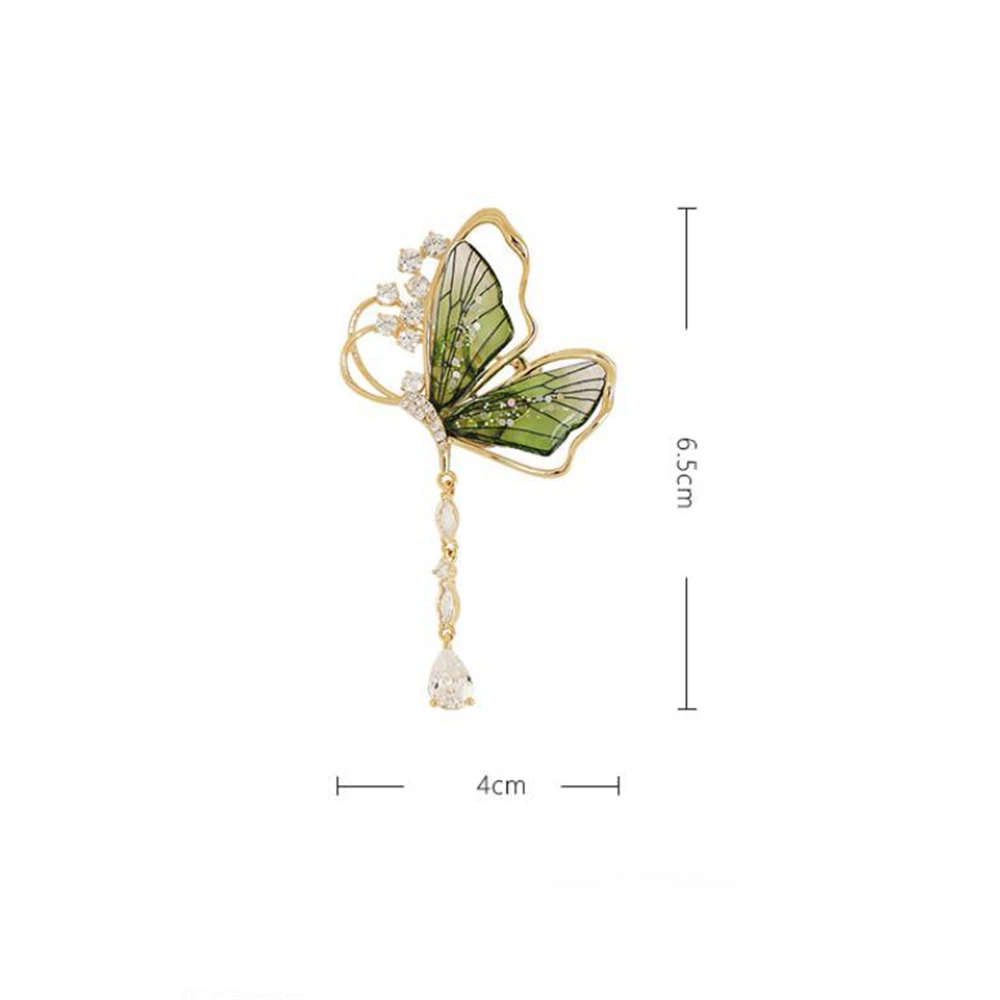 Luxury Butterfly Brooch for Women Fashion High Quality Butterfly Tassel Pins Shiny and Charming Jewellery Accessories New Design