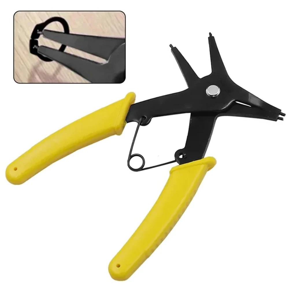 Dual Purpose 2-in-1 Circlip Pliers - Internal and External Retaining Ring Removal Tool with Large Spring Design LK-AA106