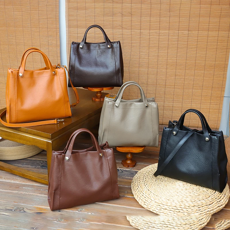 

Women's Tote Bag Large Cowhide Vintage Style Purse Magnetic Closure Work Bag with Multiple Interior Pockets for shopping bag