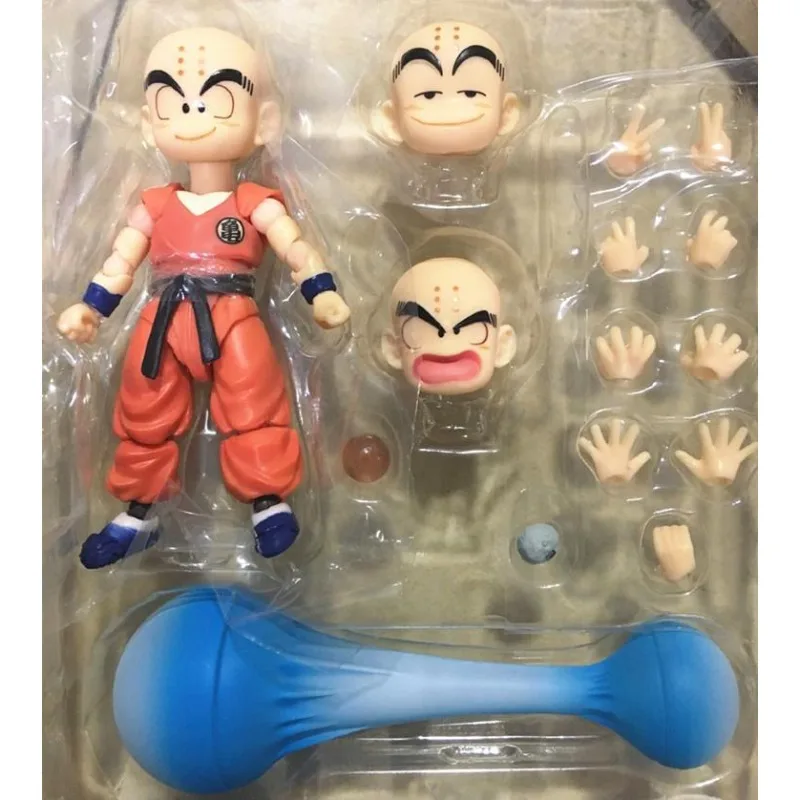 Anime Peripheral Dragon Ball SHF Childhood Krillin Articular Mobility Figurine PVC Action Figure Collectible Model Toy Boxed